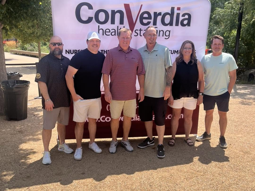 Converdia Health Staffing team members at an outdoor event